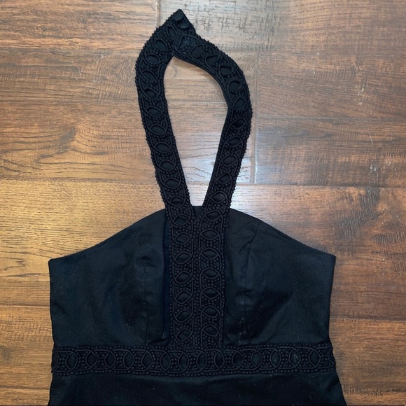 Embroidered Black Halter Dress - Picture 14 of 14